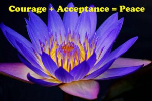 courage, acceptance, and peace